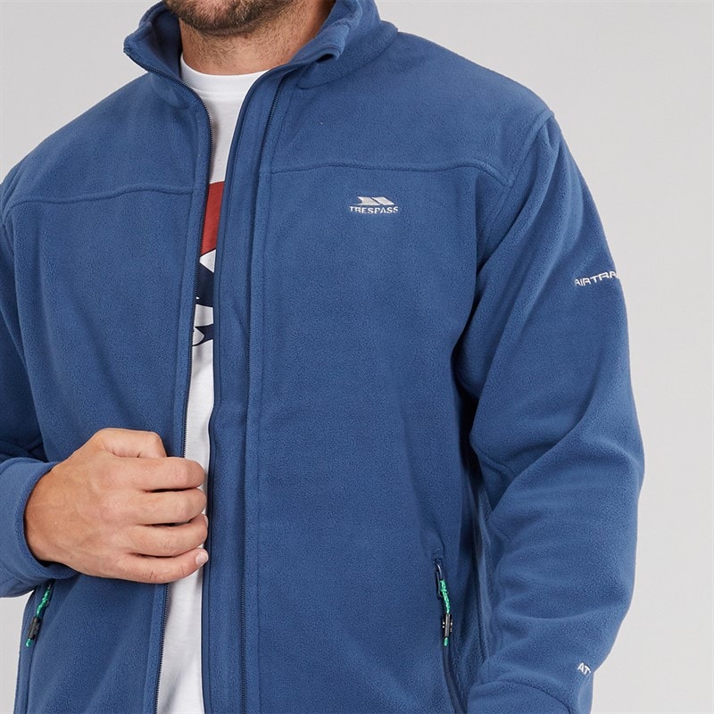 Trespass Herre Bernal Full Zip Fleece Jakke Blå Tone - Billede 3
