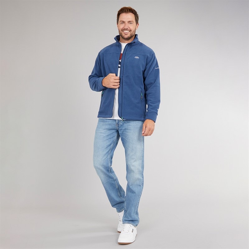 Trespass Herre Bernal Full Zip Fleece Jakke Blå Tone - Billede 4
