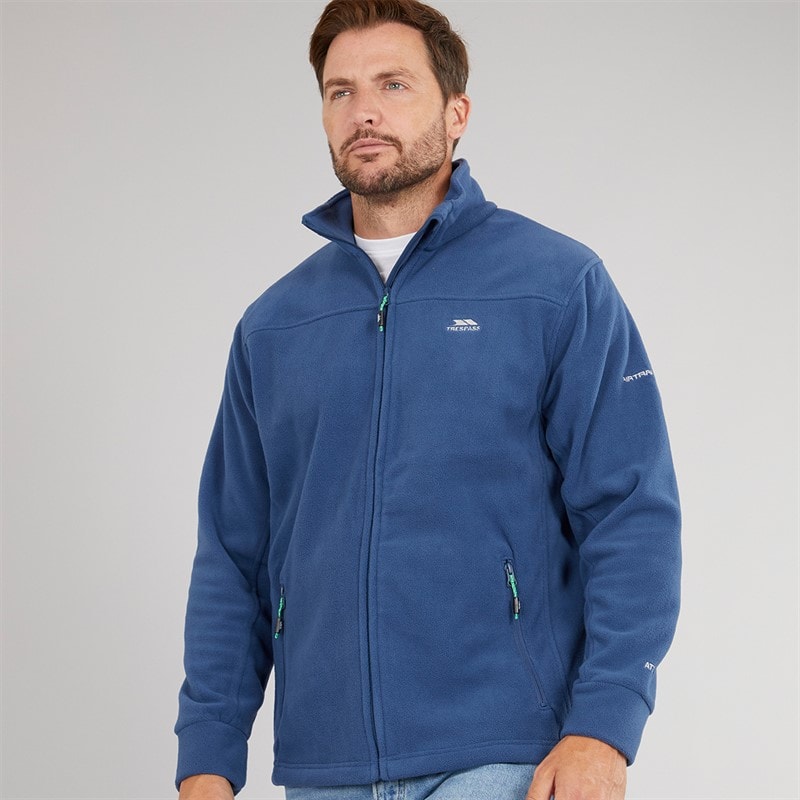 Trespass Herre Bernal Full Zip Fleece Jakke Blå Tone - Billede 5