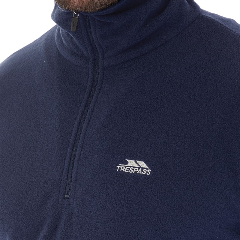 Trespass Herre Masonville 1/2 lynlås Micro Fleece Blå - Billede 3