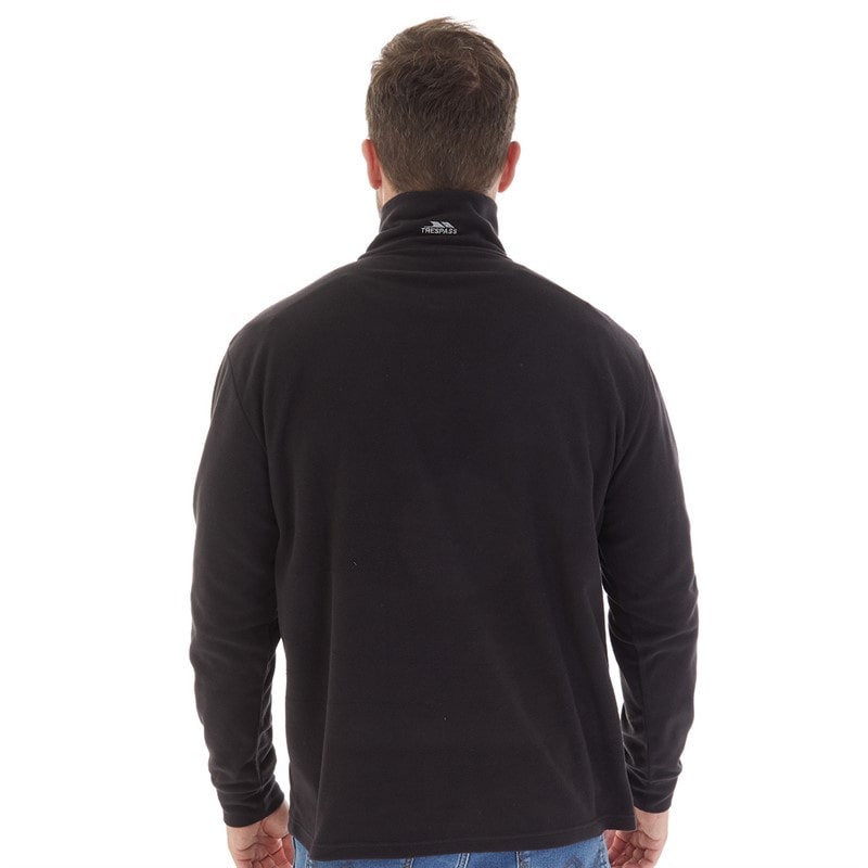 Trespass Herre Masonville 1/2 lynlås Mikro Fleece Sort - Billede 2