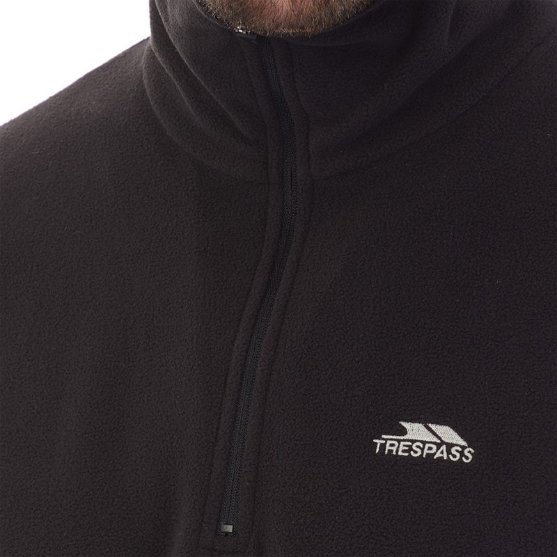Trespass Herre Masonville 1/2 lynlås Mikro Fleece Sort - Billede 3