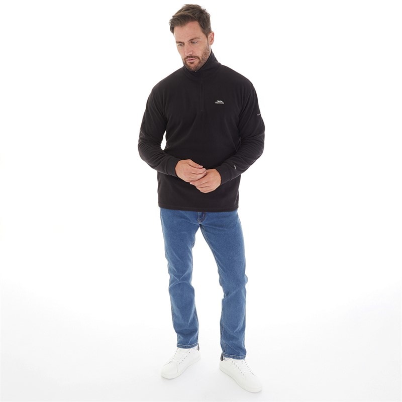 Trespass Herre Masonville 1/2 lynlås Mikro Fleece Sort - Billede 5