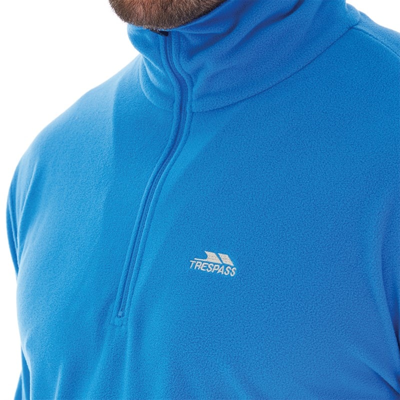 Trespass Herre Masonville 1/2 lynlås Mikro Fleece Blå - Billede 3
