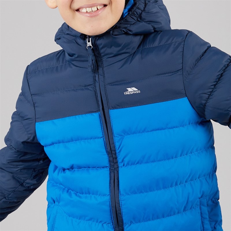 Trespass Junior Drenge Oskar Vatteret Hættejakke Navy / Blå - Billede 3