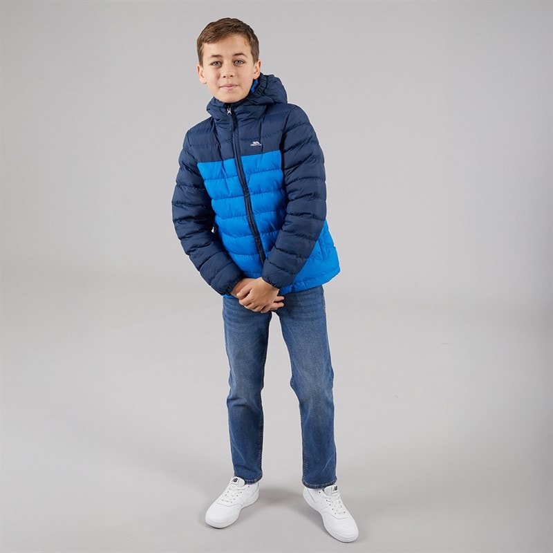 Trespass Junior Drenge Oskar Vatteret Hættejakke Navy / Blå - Billede 4