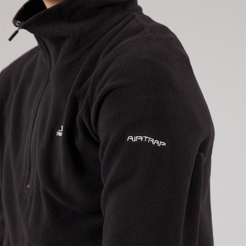 Trespass Junior Drenge Masonville 1/2 Lynlås Mikro Fleece Sort - Billede 5