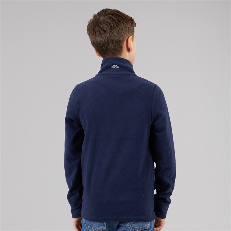 Trespass Junior Drenge Masonville 1/2 Lynlås Mikro Fleece Blå - Billede 2