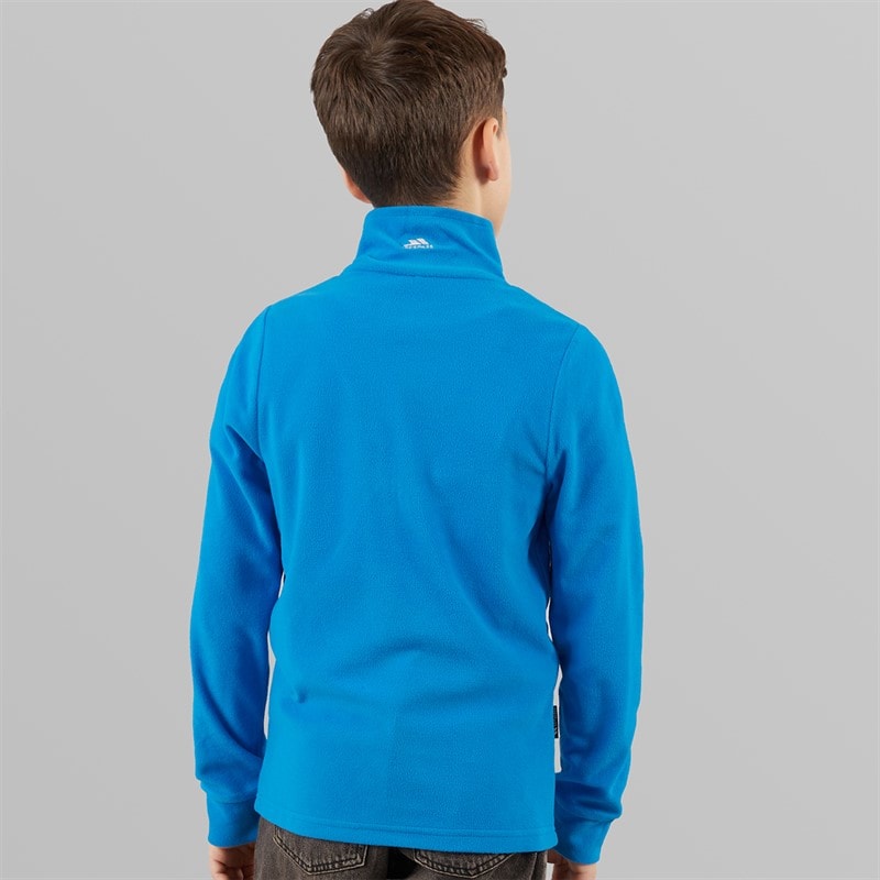 Trespass Junior Drenge Masonville 1/2 Lynlås Mikro Fleece Kobolt - Billede 2