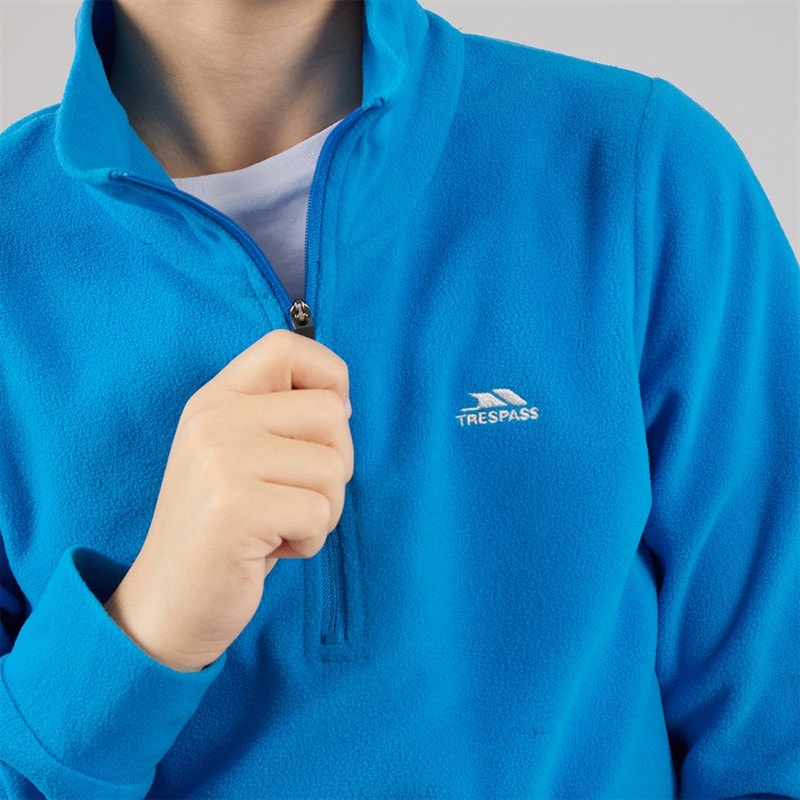 Trespass Junior Drenge Masonville 1/2 Lynlås Mikro Fleece Kobolt - Billede 3