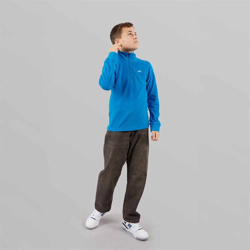 Trespass Junior Drenge Masonville 1/2 Lynlås Mikro Fleece Kobolt - Billede 4