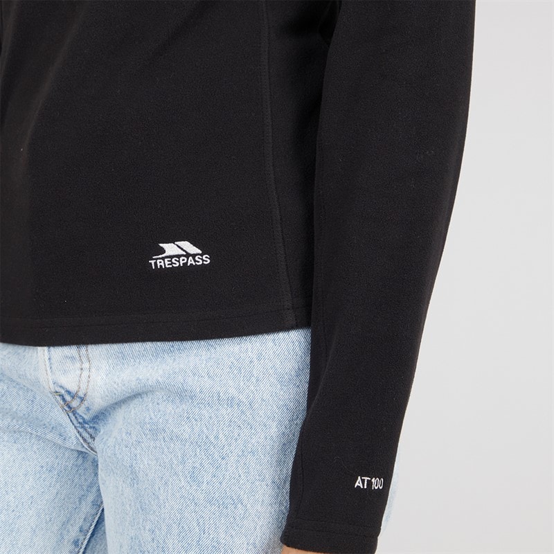 Trespass Dame Shiner 1/2 Lynlås Mikro Fleece Sort - Billede 3