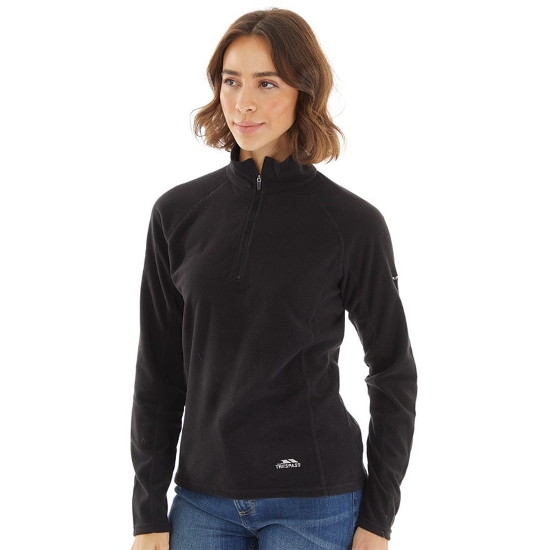 Trespass Dame Shiner 1/2 Lynlås Mikro Fleece Sort - Billede 5
