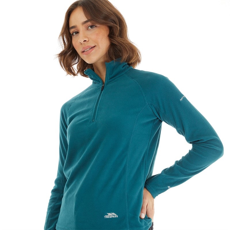 Trespass Dame Shiner 1/2 lynlås Mikro Fleece Teal - Billede 5
