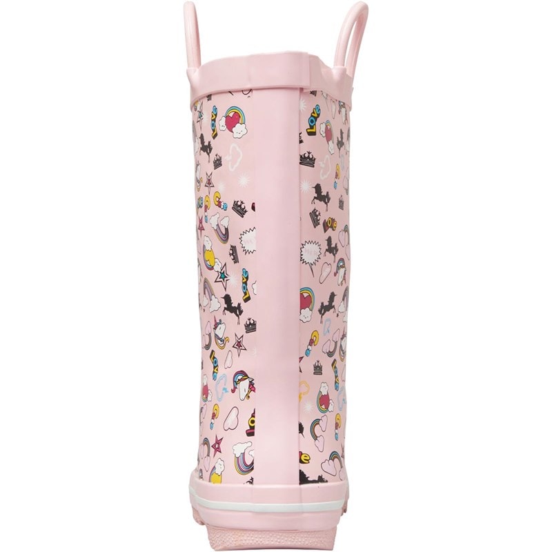 Trespass Piger Childrens Starryton Unicorn Printed Wellington Gummistøvler Lyserød - Billede 4