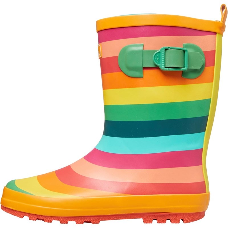Trespass Junior Childrens Puddle Rainbow Printed Wellington Gummistøvler Flerfarvede Striber - Billede 2