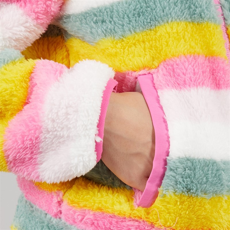 Trespass Piger Fantastisk Stribet Fuld Lynlås Fleece Bleg Rosa Stribe - Billede 5