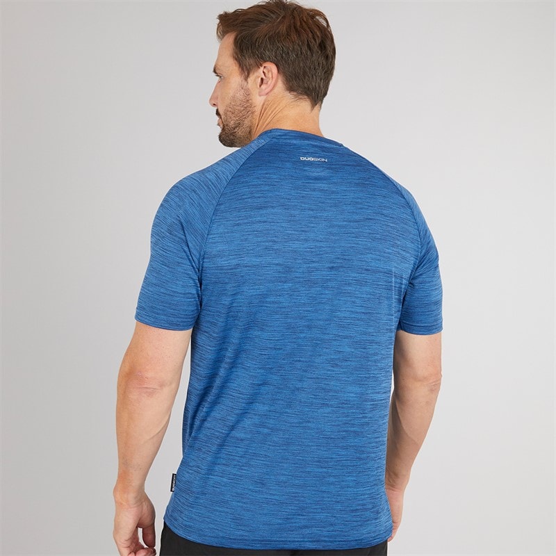 Trespass Herre Leecana Tech T-Shirt Blå Melange - Billede 2