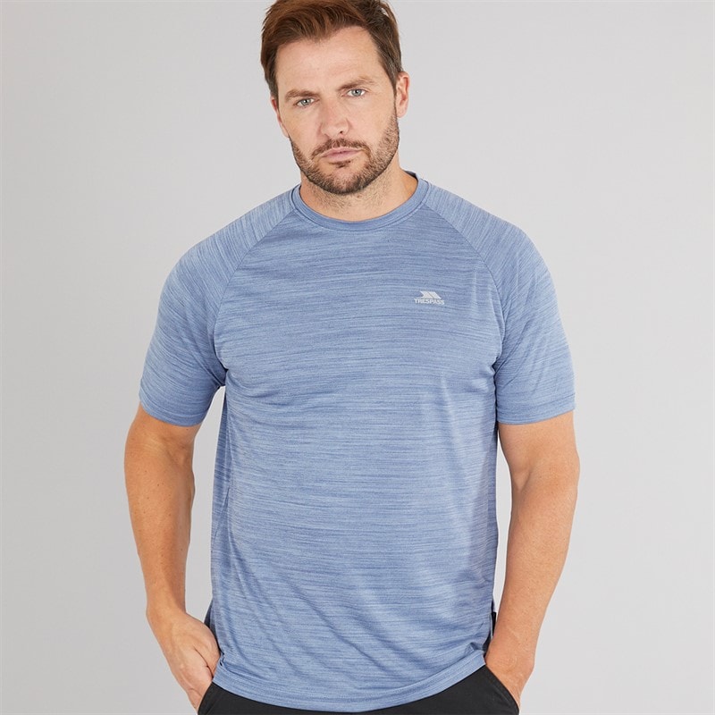 Trespass Herre Leecana Tech T-shirt Denim Blå Marmor