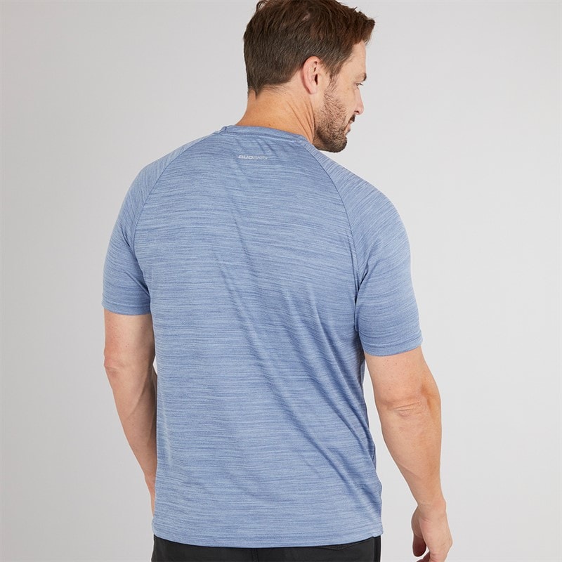 Trespass Herre Leecana Tech T-shirt Denim Blå Marmor - Billede 2