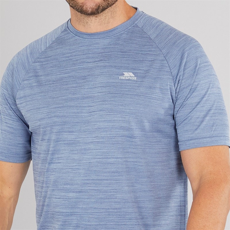 Trespass Herre Leecana Tech T-shirt Denim Blå Marmor - Billede 3