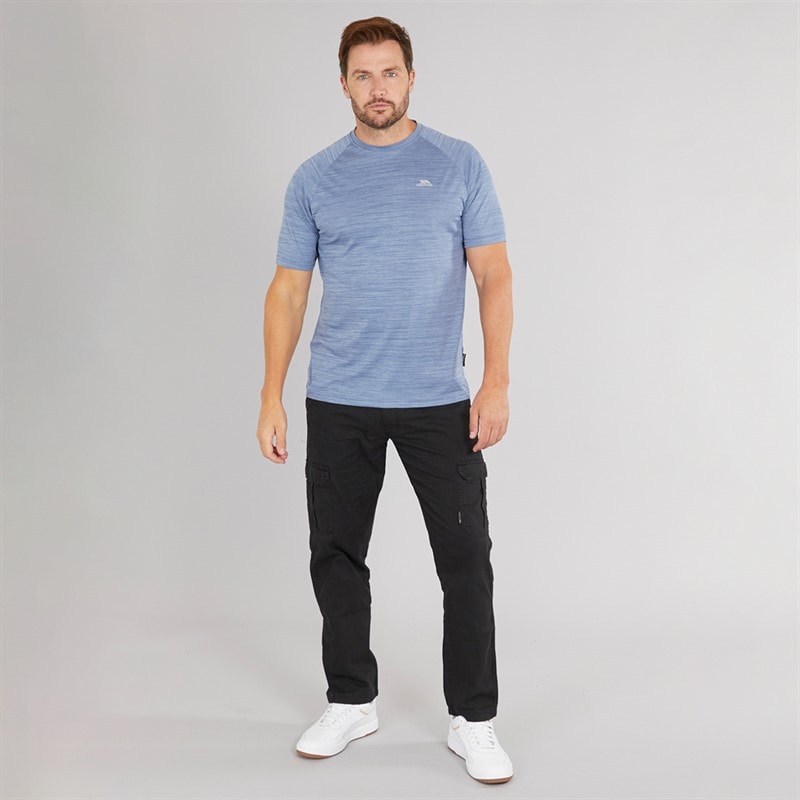 Trespass Herre Leecana Tech T-shirt Denim Blå Marmor - Billede 4