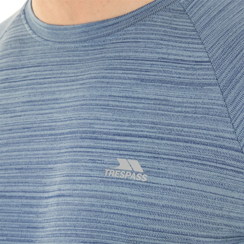 Trespass Herre Leecana Tech T-shirt Denim Blå Marmor - Billede 5