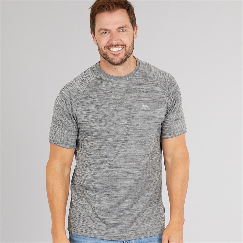 Trespass Herre Leecana Tech T-shirt Grå Melange - Billede 1
