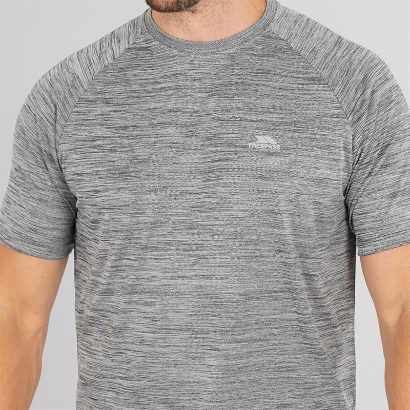 Trespass Herre Leecana Tech T-shirt Grå Melange - Billede 3