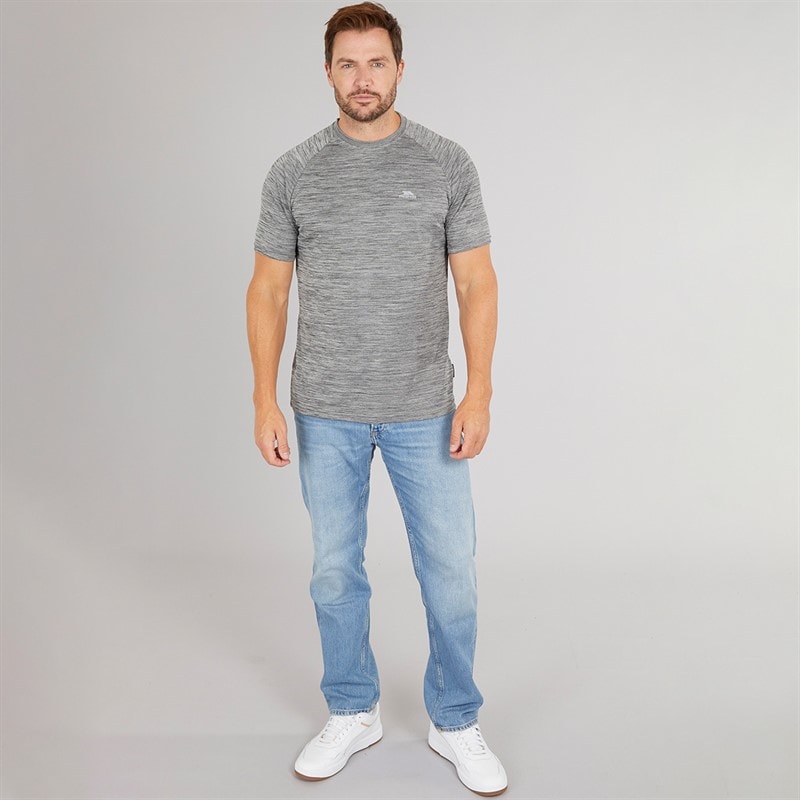 Trespass Herre Leecana Tech T-shirt Grå Melange - Billede 4
