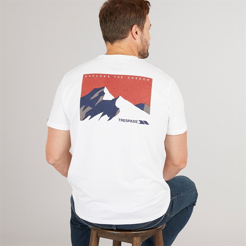 Trespass Herre Svensson Ryg Logo T-shirt Hvid - Billede 1