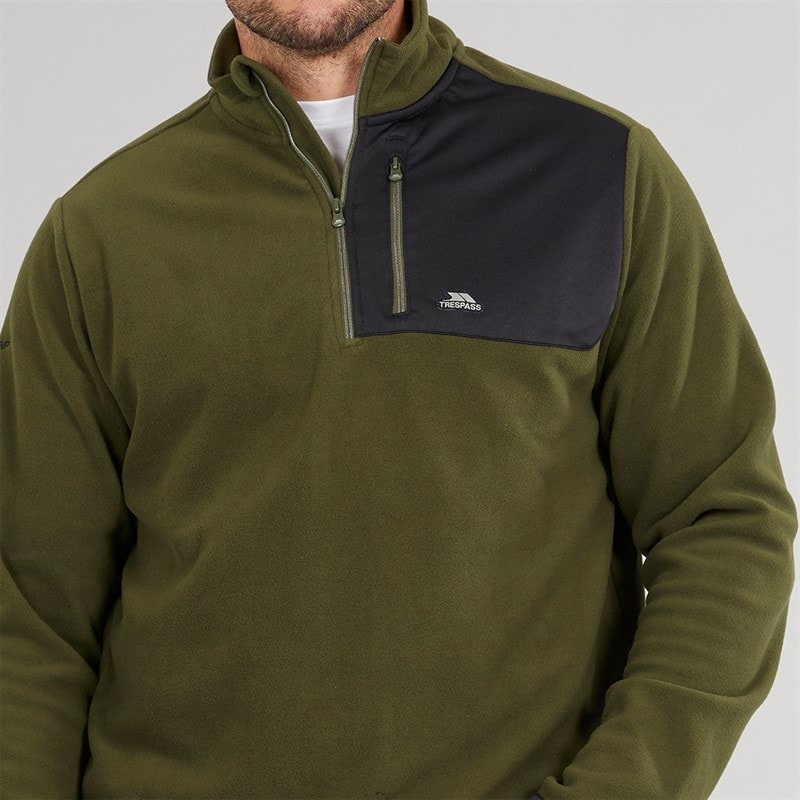 Trespass Herre Mcgeechan 1 / 2 Zip Micro Fleece Mørk Vinstok - Billede 3