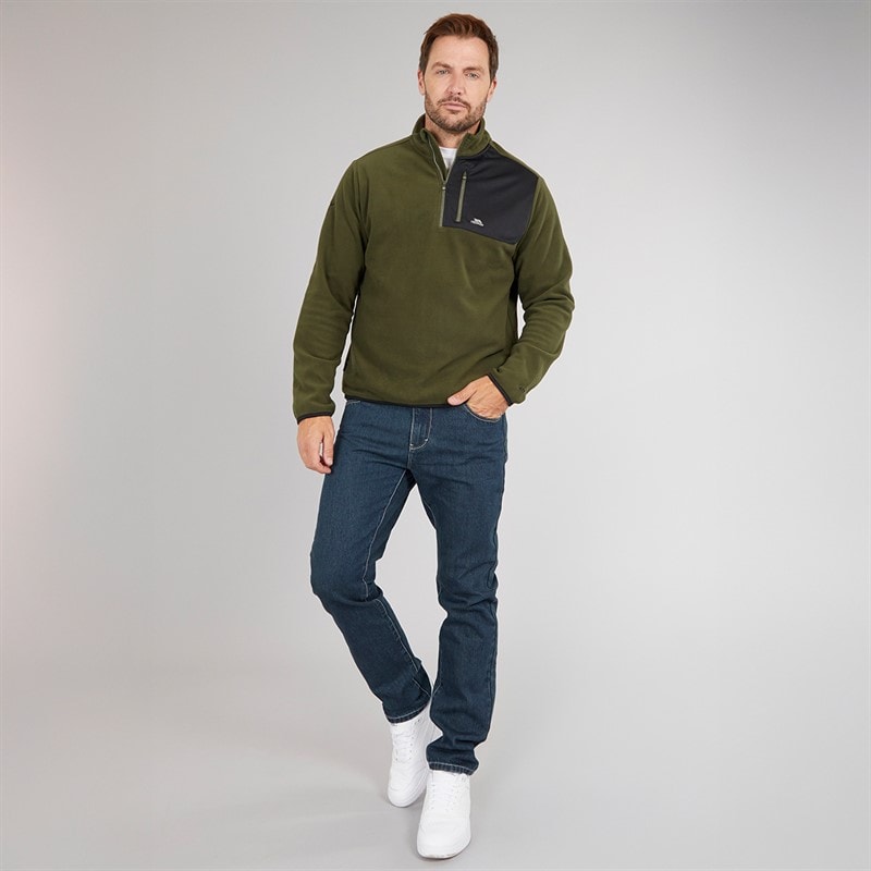 Trespass Herre Mcgeechan 1 / 2 Zip Micro Fleece Mørk Vinstok - Billede 4