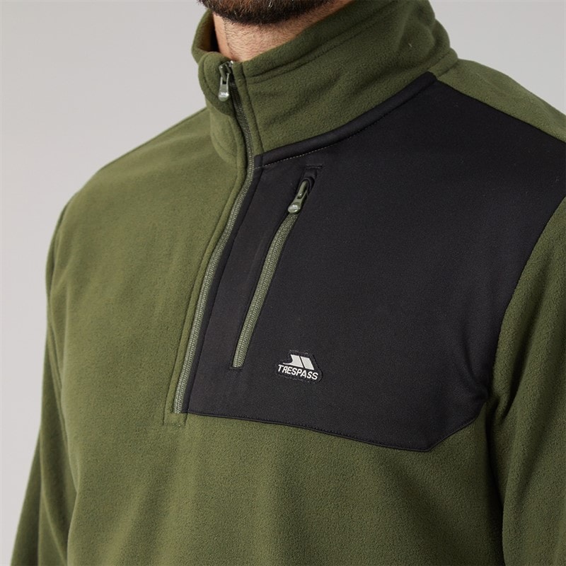Trespass Herre Mcgeechan 1 / 2 Zip Micro Fleece Mørk Vinstok - Billede 5