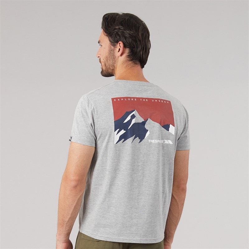 Trespass Herre Svensson Ryg Logo T-shirt Grå - Billede 3