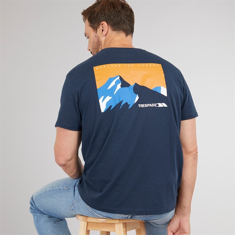 Trespass Herre Svensson Ryg Logo T-Shirt Navy - Billede 1