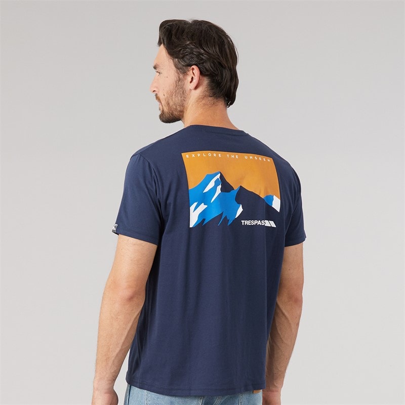 Trespass Herre Svensson Ryg Logo T-Shirt Navy - Billede 3