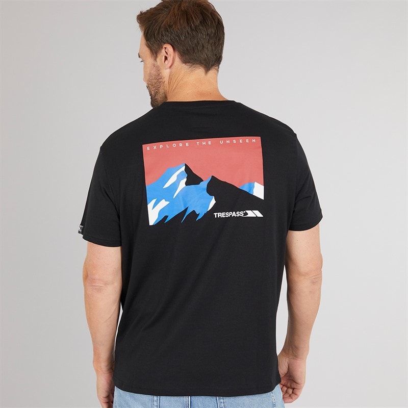 Trespass Herre Svensson Ryg Logo T-Shirt Sort - Billede 3