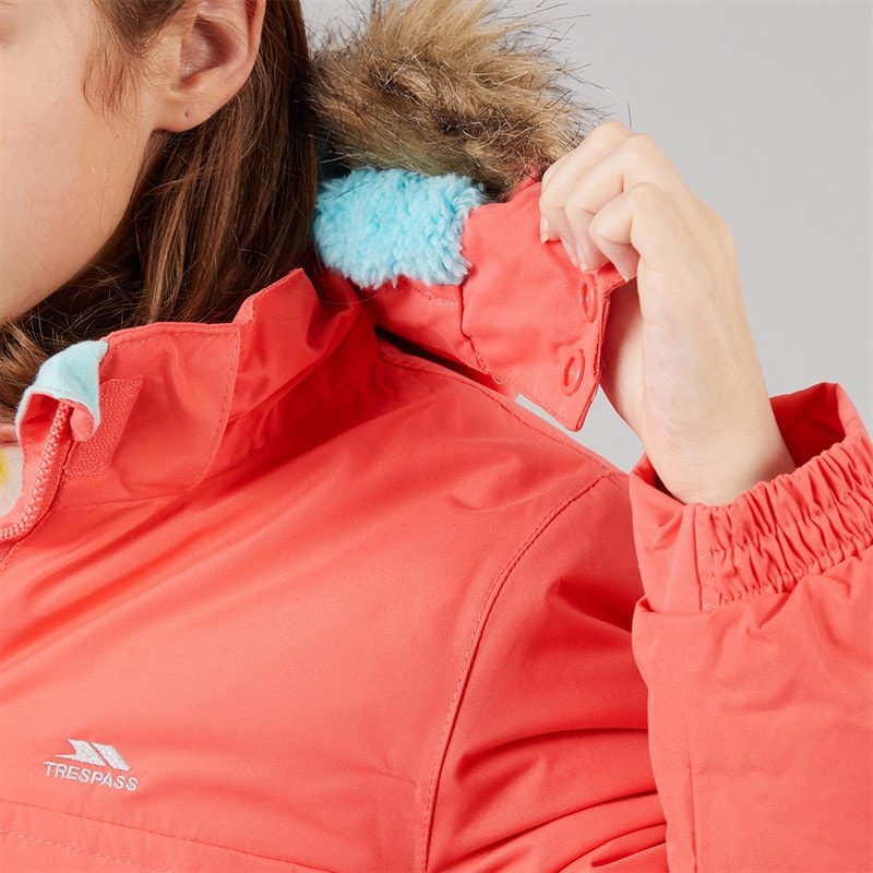 Trespass Piger Larission Isoleret Vandtæt Parka Soft Orange - Billede 5