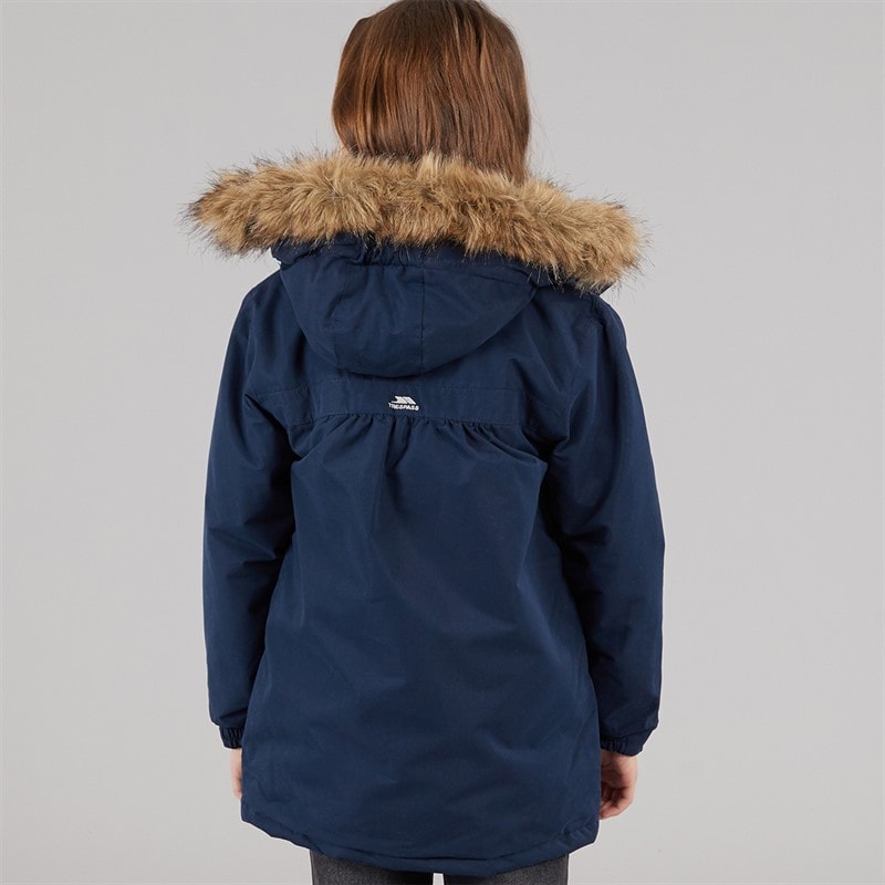 Trespass Junior Piger Larission Isoleret Vandtæt Parka Navy - Billede 2