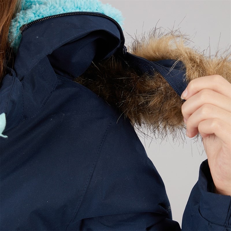 Trespass Junior Piger Larission Isoleret Vandtæt Parka Navy - Billede 5