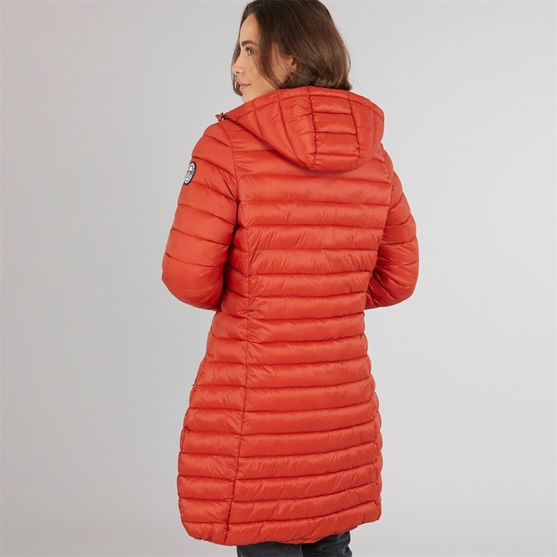 Trespass Dame Briarlea Polstret Hætte Mellemlang Frakke Burnt Orange - Billede 2