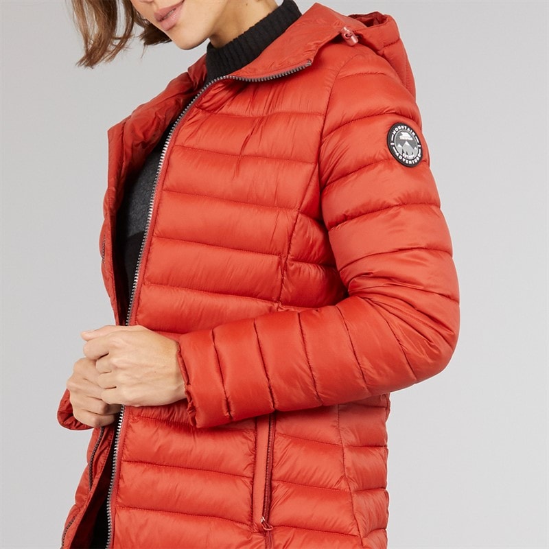Trespass Dame Briarlea Polstret Hætte Mellemlang Frakke Burnt Orange - Billede 3