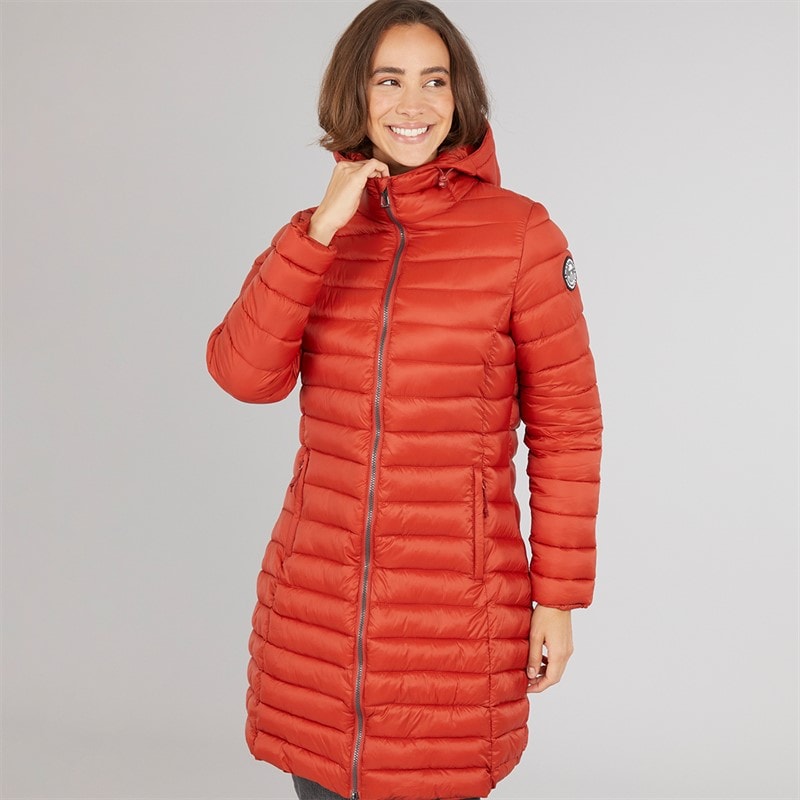 Trespass Dame Briarlea Polstret Hætte Mellemlang Frakke Burnt Orange - Billede 5
