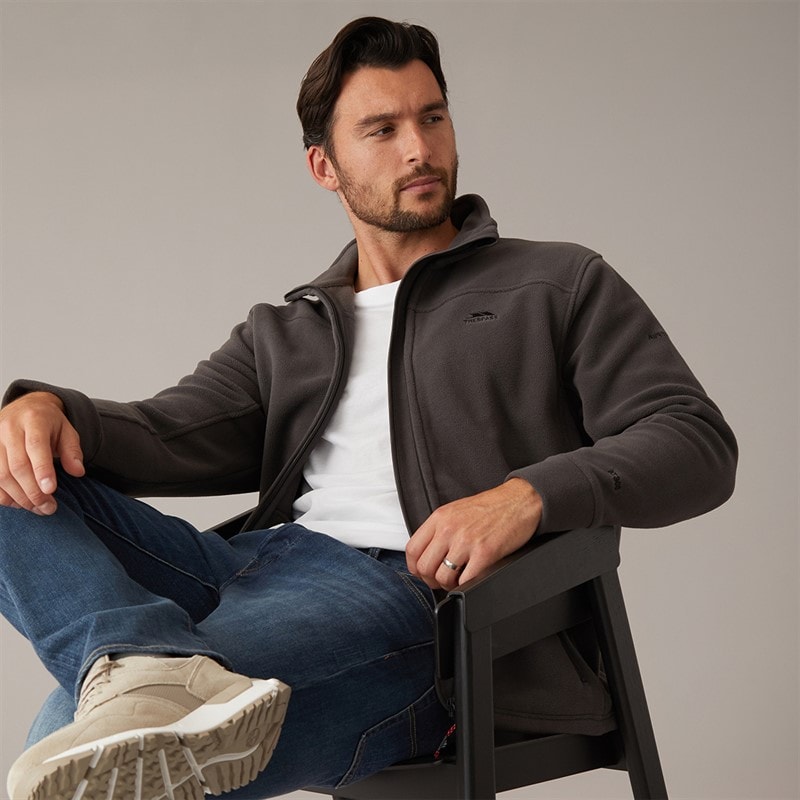 Trespass Herre Bernal Lynlås Fleece Jakke Carbon - Billede 1