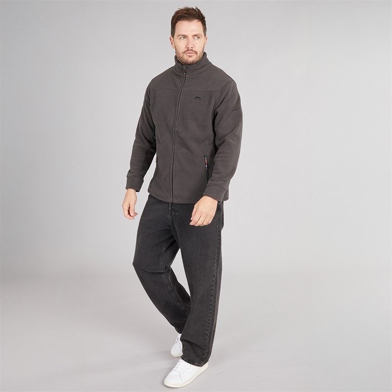 Trespass Herre Bernal Lynlås Fleece Jakke Carbon - Billede 4
