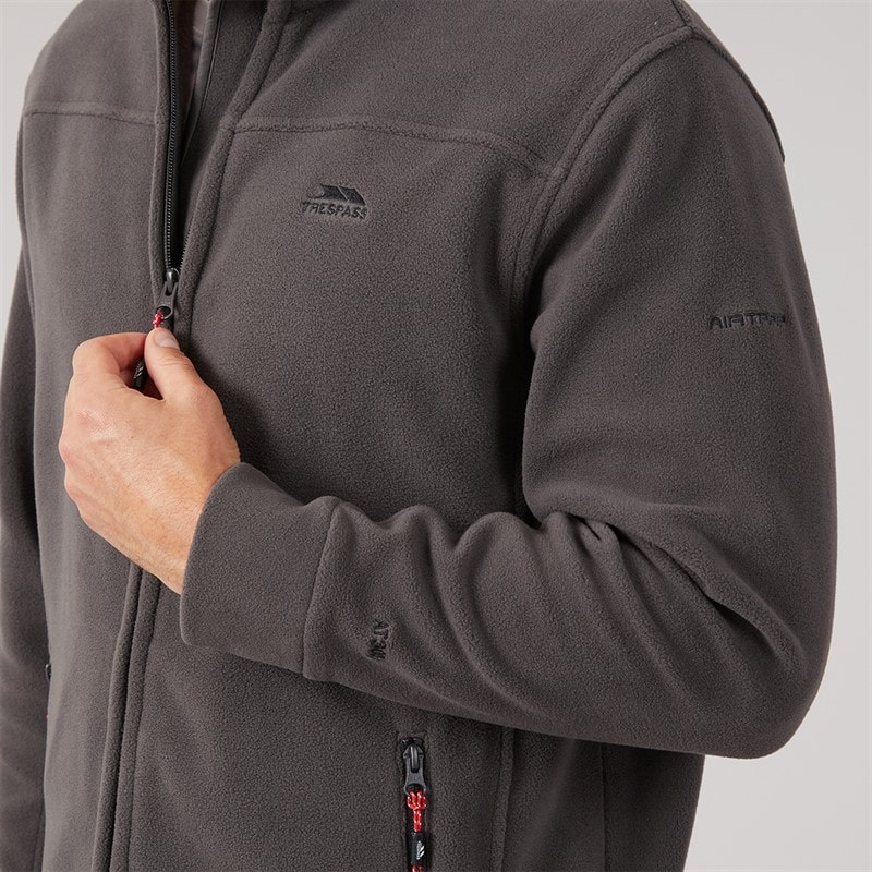 Trespass Herre Bernal Lynlås Fleece Jakke Carbon - Billede 5