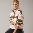 Trespass Dame Clodagh bjergprint 1/2 lynlås fleece Oliven/Grå/Brun