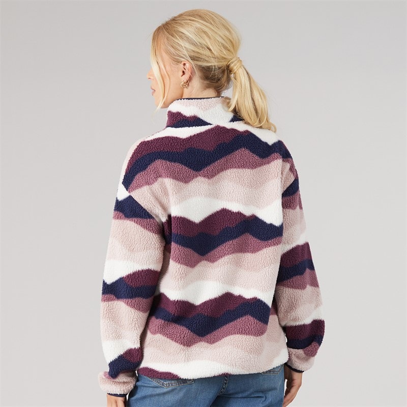 Trespass Dame Clodagh bjergprint 1/2 lynlås fleece Lilla - Billede 3