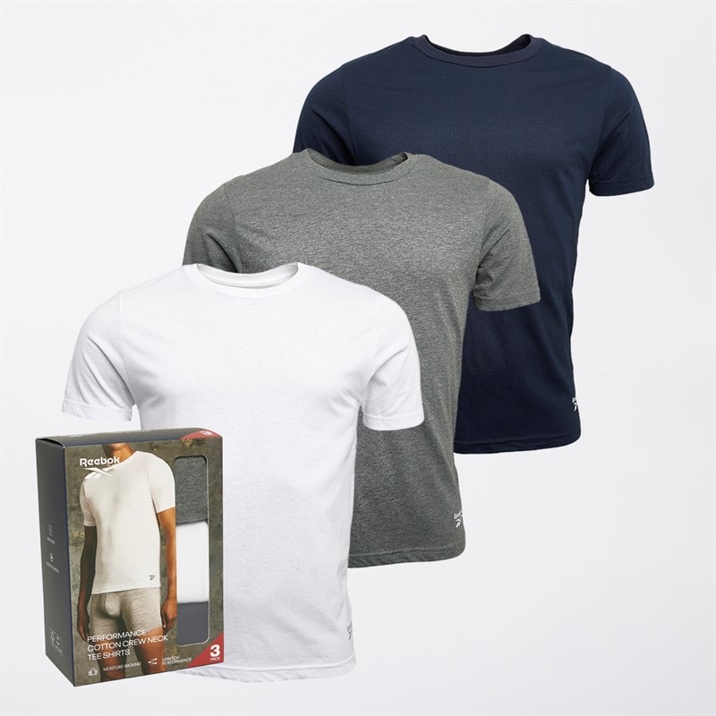 Reebok Herre Santo Tre Pakke T-shirts Navy / Gråmeleret / Hvid